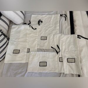 Gucci Cream Dust Bags with Black Accents